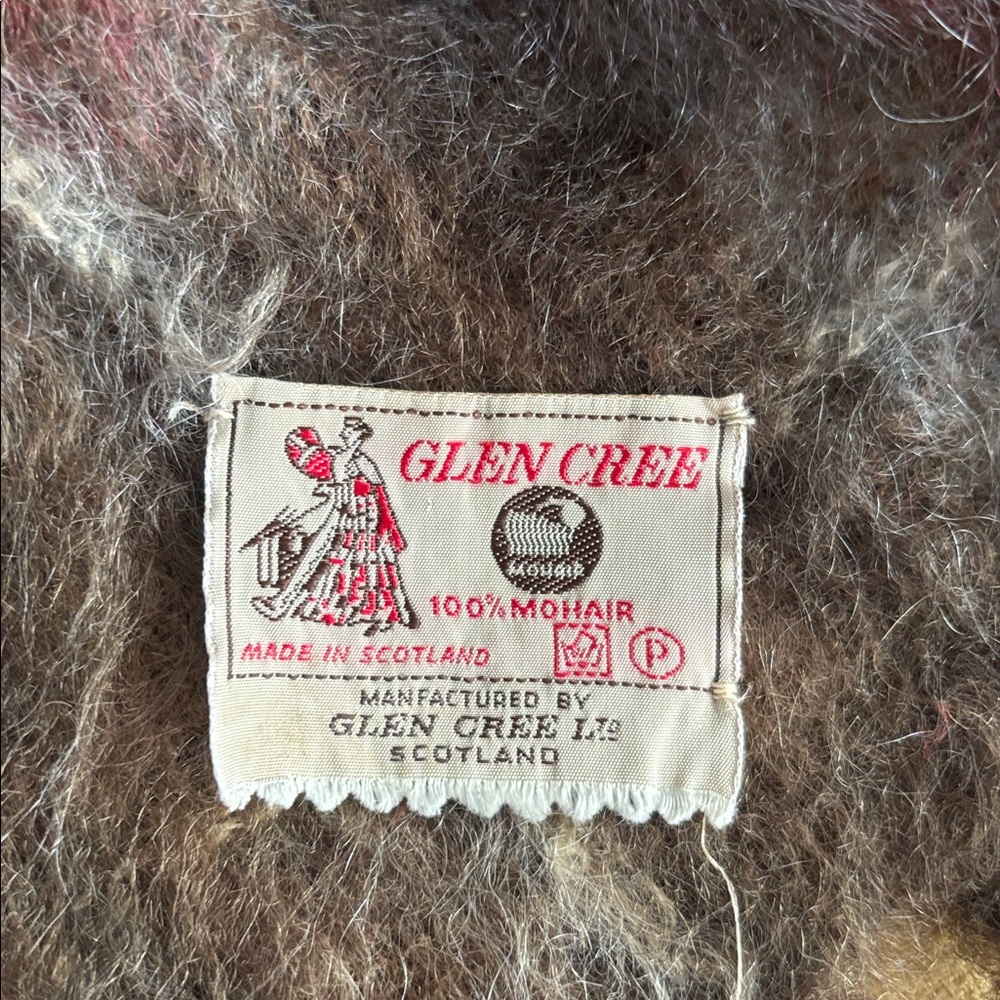 Vintage Glen Cree Scottish Mohair Plaid Wool Shawl Scarf - Picture 7 of 8